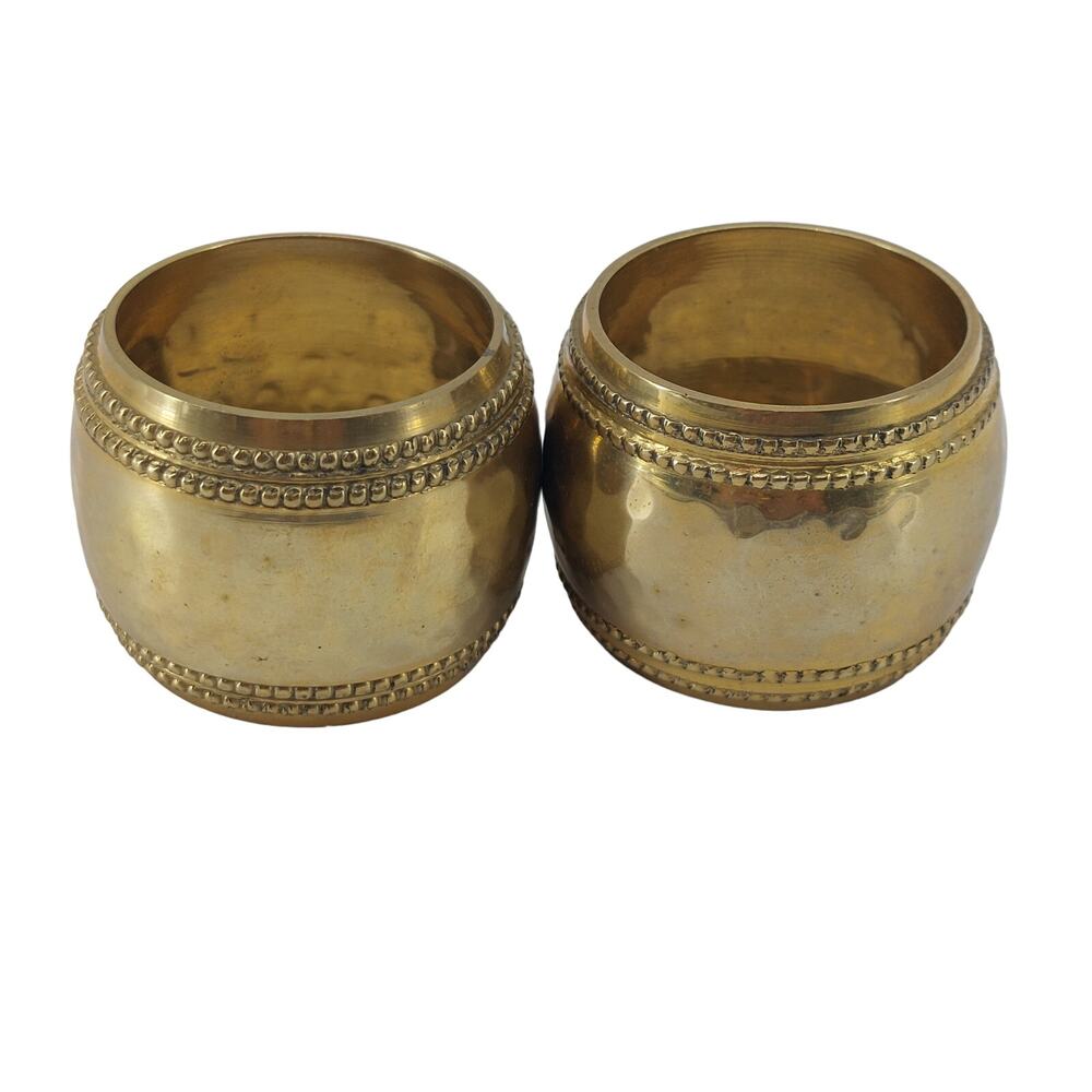 MCM Brass Napkin Rings Classic 1990's Dining Home Decor Set of 2